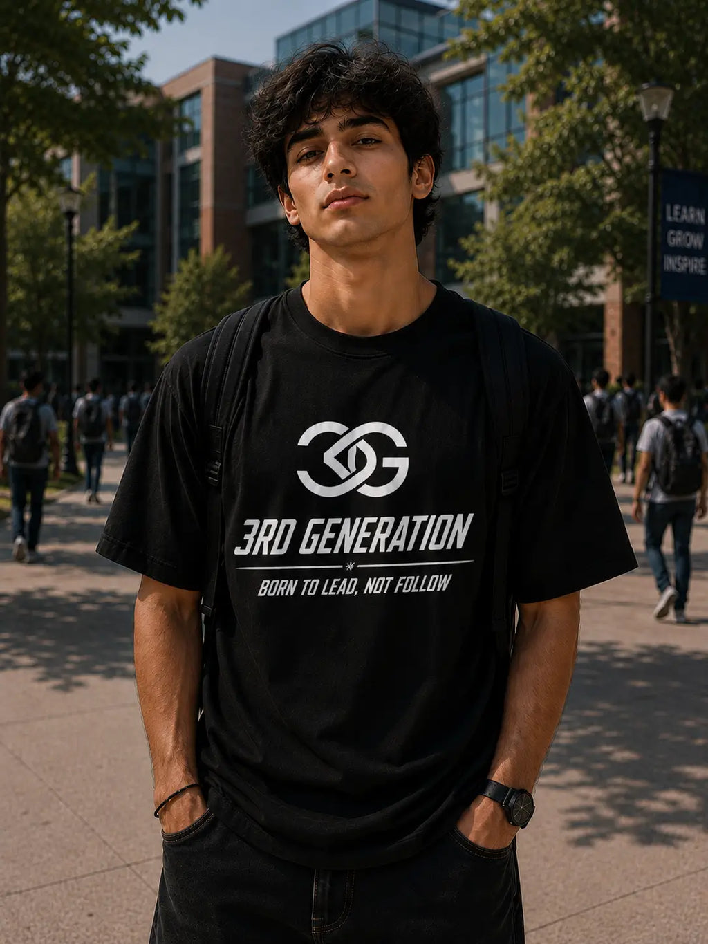 Born to Lead Graphic Drop Shoulder T-Shirt | 3rd Generation