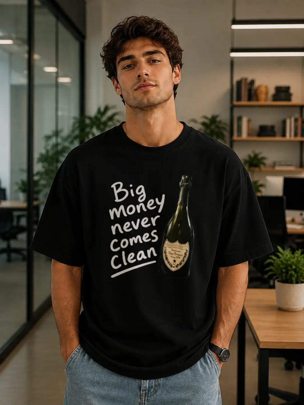 Clean Money Graphic Drop Shoulder T-Shirt | 3rd Generation