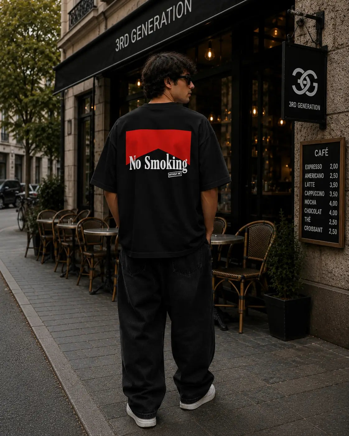 No Smoking  Print Drop Shoulder T-Shirt | 3rd Generation